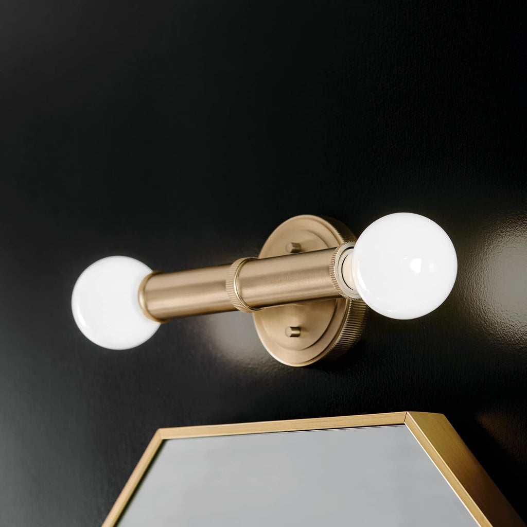 Kichler Torche 2-Light Wall Sconce, Modern Light in Champagne Bronze, Damp Rated, Mount Horizontally or Vertically, for Entryway, Fireplace, Bed, Vanity, Hallway (9.75' x 5'), 55159CPZ