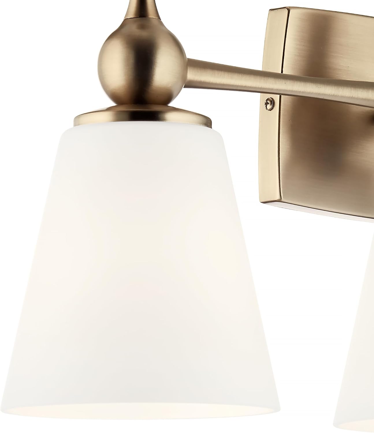 Kichler Cosabella 3-Light 24' Bathroom Vanity Light Fixture with Satin Etched Cased Opal Glass Shades in Champagne Bronze for Modern Bathrooms and Powder Rooms, 55092CPZ