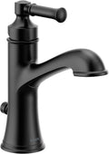 Moen Dartmoor Matte Black Single Handle Bathroom Sink Faucet with Optional Deckplate, 6803BL