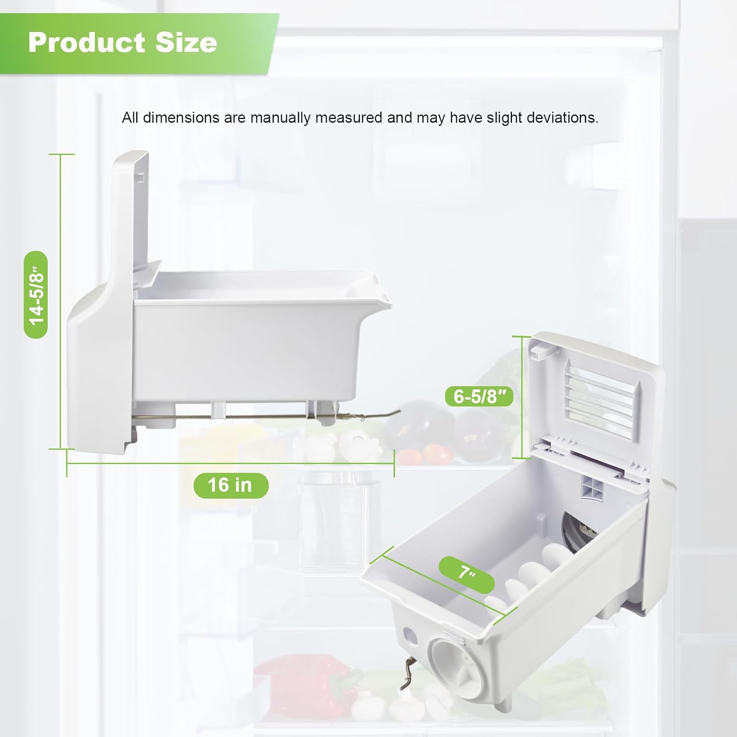 DA97-08223D Ice Bucket Assembly Compatible with Samsung RS25J500DSG RS25J500DSR RS261MDRS RS261MDWP Refrigerator Ice Maker Tray, Replaces DA97-08223A DA97-08223B 2309715 Ice Container