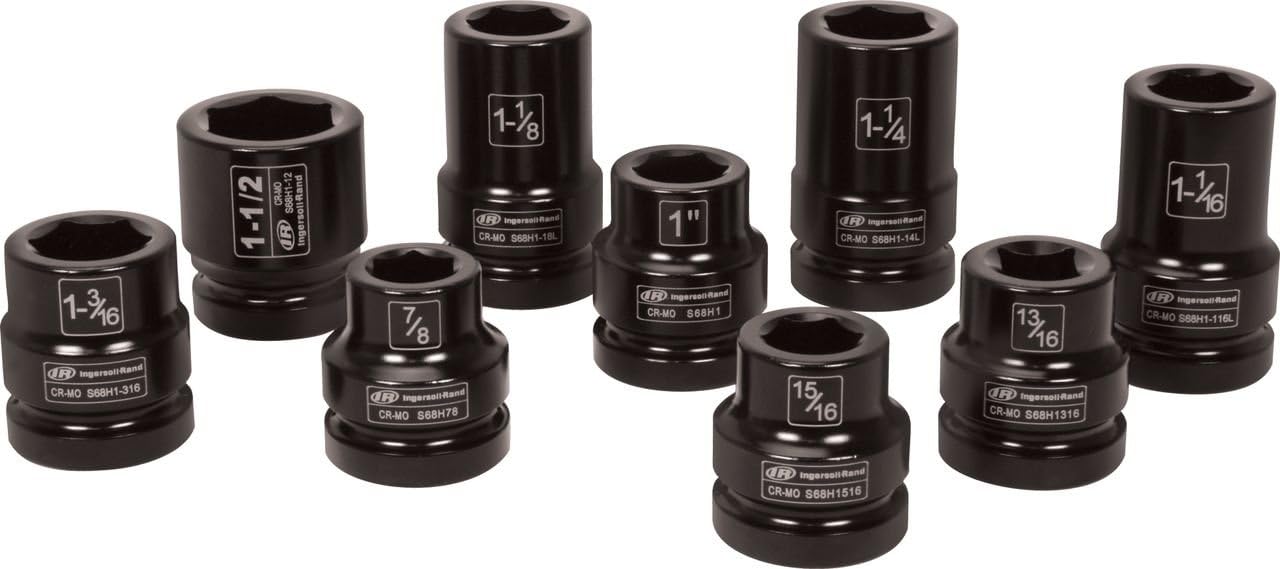 Ingersoll Rand SK8H9TN 1' Drive SAE Truck Service Impact Socket Set (9 Piece)
