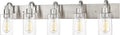 Emliviar 5-Light Bathroom Vanity Light Fixture, 37' Bath Wall Light Fixtures in Brushed Nickel Finish with Clear Glass, YCE237B-5W BN