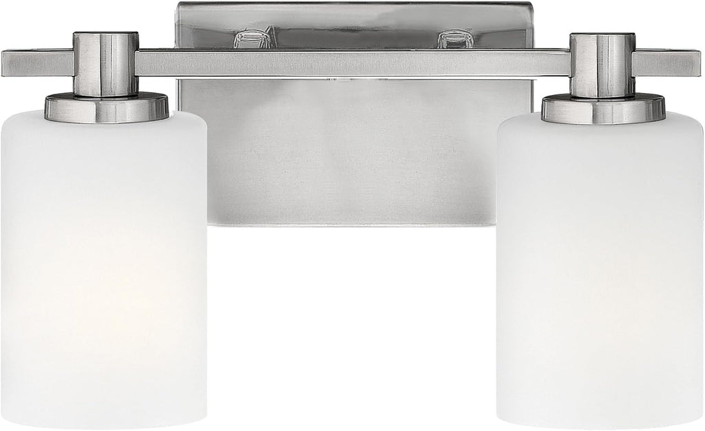 Hinkley Karlie Contemporary Modern Two Light Bathroom Vanity Fixture, Brushed Nickel