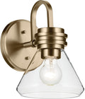 Kichler Farum 7.25' 1-Light Wall Sconce Bathroom Vanity Light Fixture with Clear Glass in Champagne Bronze for Modern Lighting Over Mirror (7.25' W x 9.5' H) 55153CPZCLR
