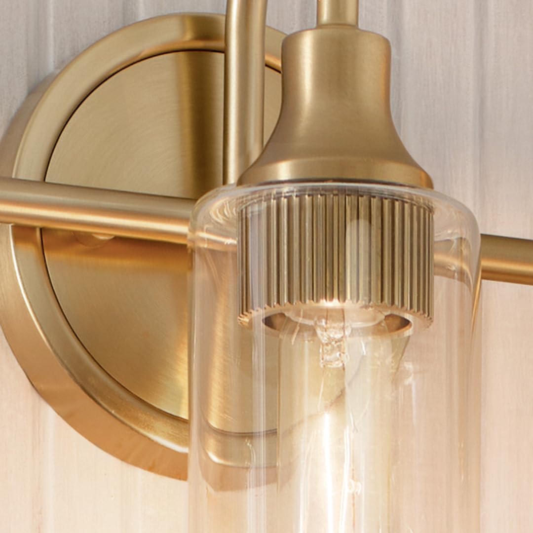 Kichler Kavi 23' 3-Light Bathroom Vanity Light Fixture with Clear Glass in Champagne Bronze, Modern Wall Mount Over Mirror for Powder Room (23' W x 10' H), 55211CPZ
