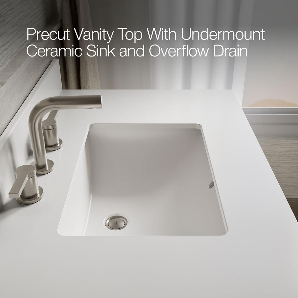 Kohler 29261-BD1-DAK Charlemont 36 in. Bathroom Vanity Cabinet with Sink and Quartz top, Draper Oak