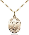 Bonyak Jewelry St. Sebastian - Cheerleading Hand-Crafted Oval Medal Pendant in 14kt Yellow Gold-Filled