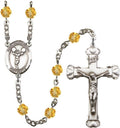 Bonyak Jewelry St. Christopher/Cheerleading Silver-Plated Rosary - Every Birth Month Color and More