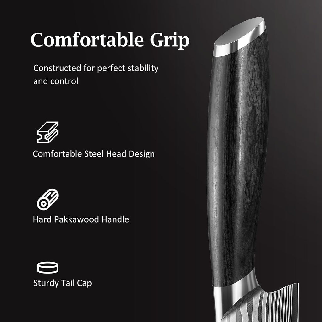 HOSHANHO 3 Pieces Knife Set, Professional High Carbon Powder Steel Kitchen Knife Set, Ultra Sharp Knives Set for Kitchen with Elegant Gift Box