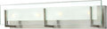 Hinkley Latitude 26' 4-Light G9 Bathroom Vanity, Damp Rated, Inside Etched Clear Glass, ADA Compliant, Modern, Brushed Nickel Finish