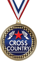 2.75' Cross Country Award Medal, Gold Vega Cross Country Team Trophy Award Includes Free Neck Ribbon