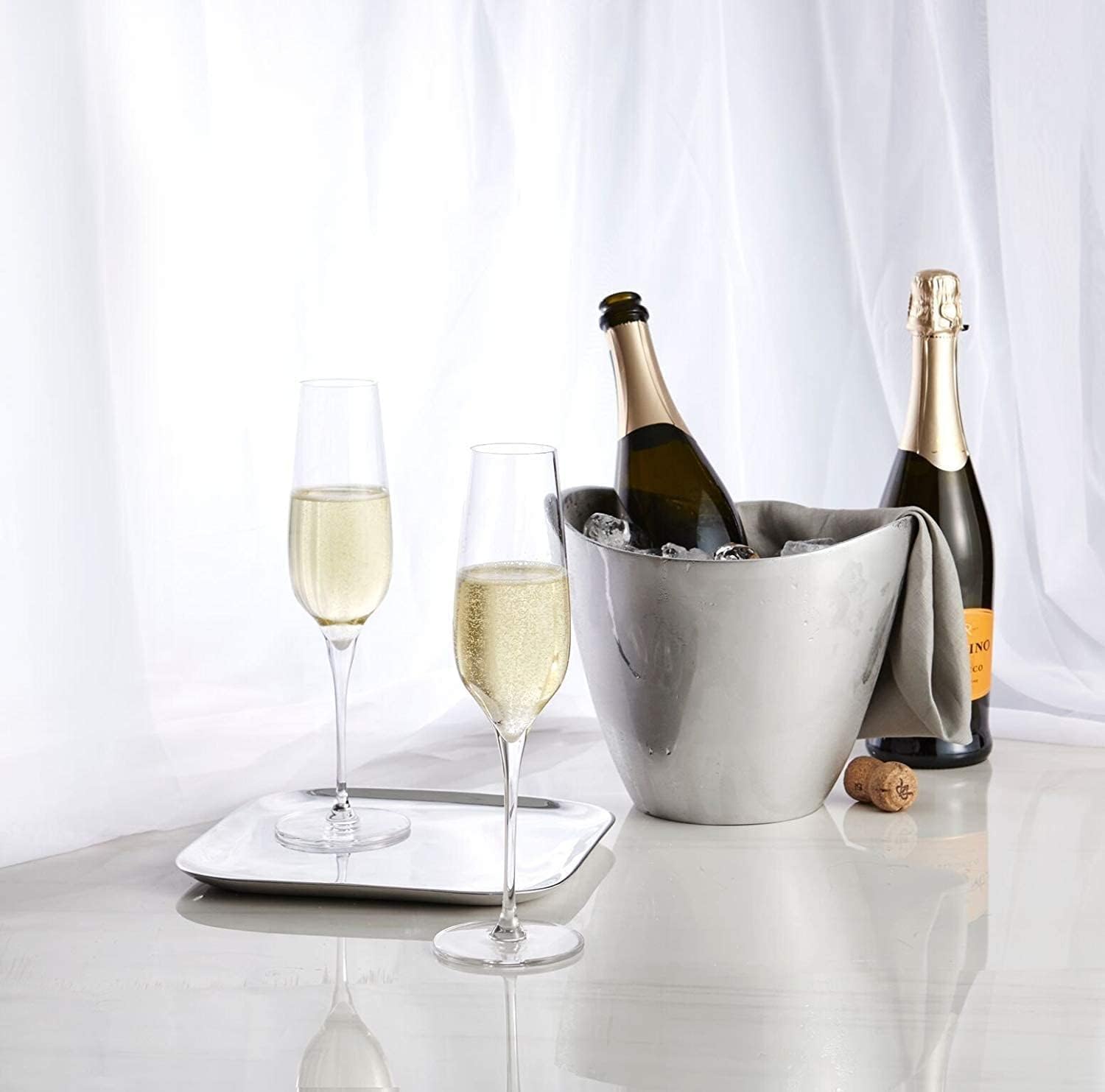 nambe Vie Champagne Bucket | Wine & Champagne Cooler for Parties, Dinner, Kitchen, Bar Cart | Insulated to Keep Wine & Beverages Cold | Gift for Wine Enthusiasts | Made of Metal Alloy