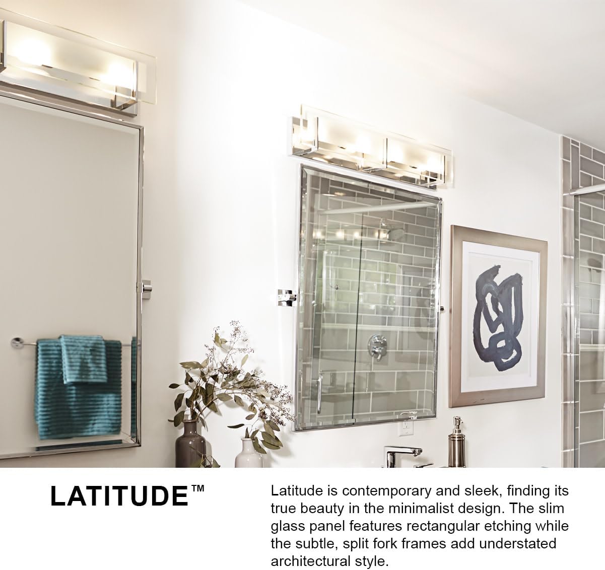 Hinkley Latitude One Light 60W G9 Bathroom Vanity Fixture, Brushed Nickel