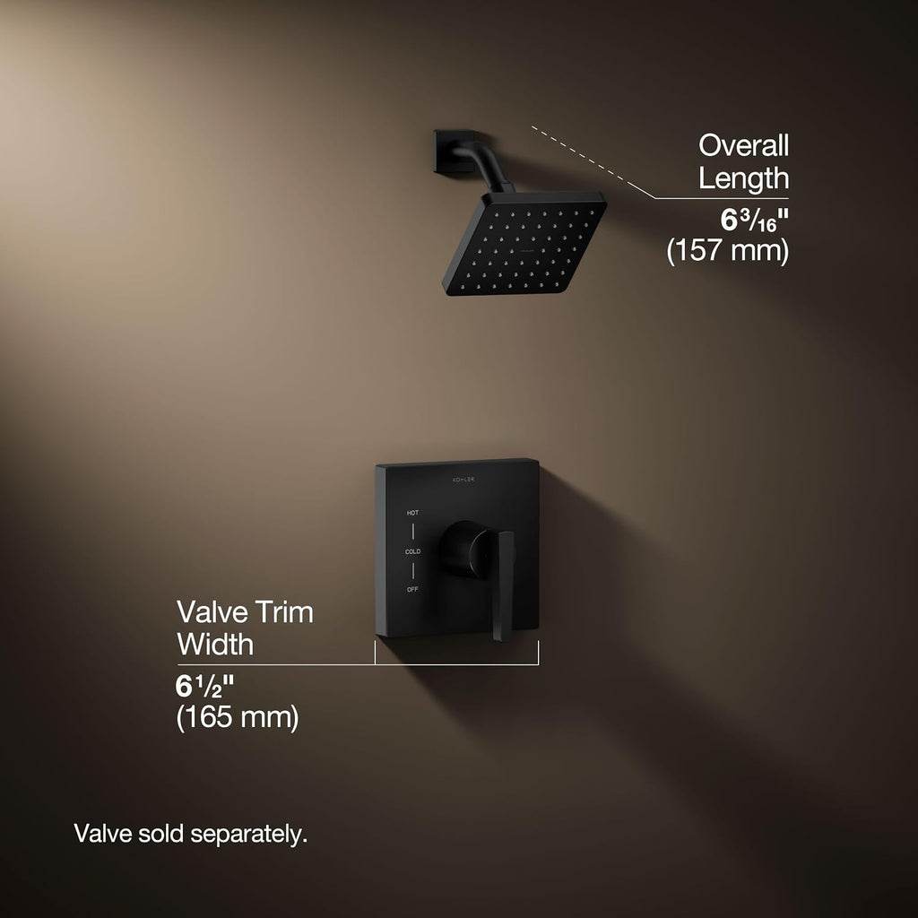 KOHLER TS99764-4-BL Honesty Rite-Temp shower trim with 2.5 gpm showerhead and lever handle, Matte Black