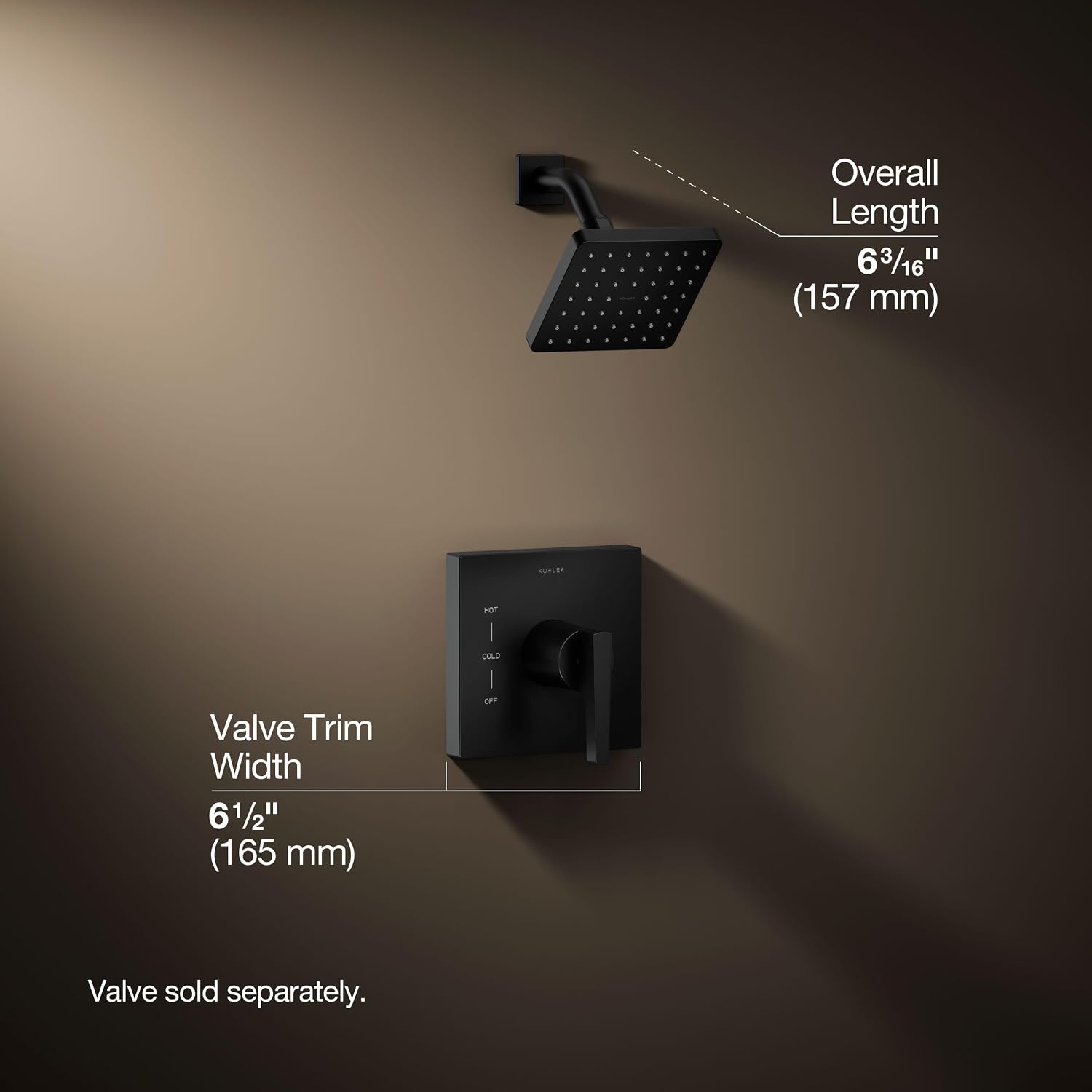 KOHLER TS99764-4-BL Honesty Rite-Temp shower trim with 2.5 gpm showerhead and lever handle, Matte Black