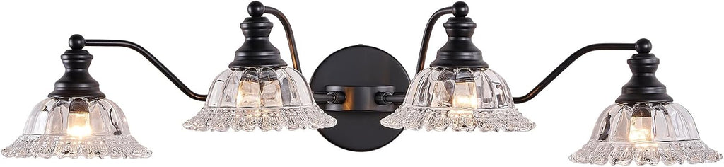 XIEDUN 4 Light Bathroom Vanity Lighting Fixtures Black Vanity Light Fixture Vanity Lights for Bathroom
