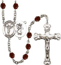 Bonyak Jewelry St. Christopher/Cheerleading Silver-Plated Rosary - Every Birth Month Color and More