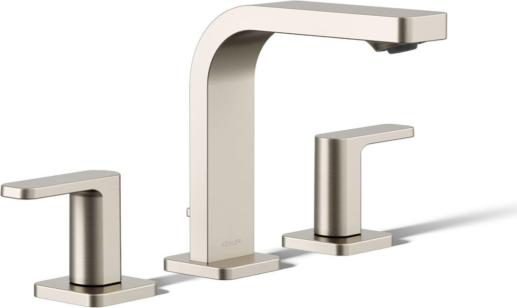 Kohler 23484-4-BN Parallel® Widespread Bathroom Sink Faucet, 1.2 gpm, Vibrant Brushed Nickel