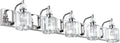 Ralbay Modern Crystal Vanity Lights 5 Light 40' Modern Crystal Bathroom Lights Fixtures Over Mirror Stainless Steel Chrome Vanity Light for Bathroom Wall Lights Fixtures