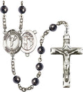 Bonyak Jewelry St. Sebastian/Cheerleading Silver-Plated Rosary - Every Birth Month Color and More