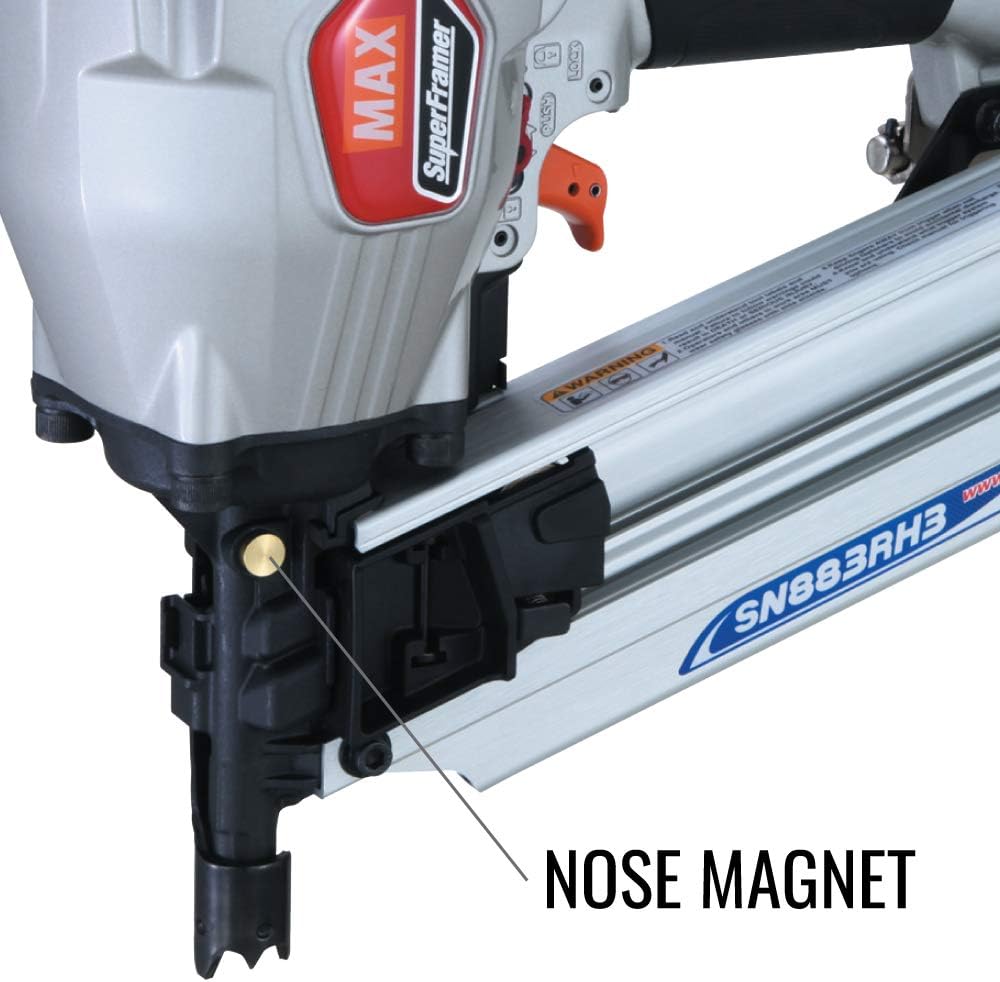 MAX USA CORP SuperFramer SN883RH3 21 Degree Framing Full Round Head Stick Nailer up to 3-1/4'