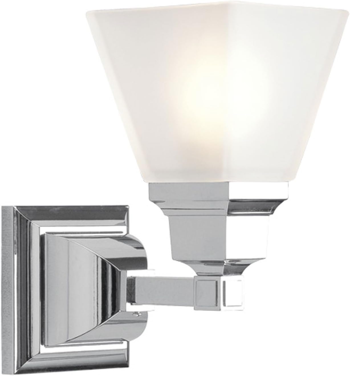 Livex Lighting 1031-05 Mission Wall Sconce Polished Chrome with Frosted Glass