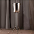 Ice Buckets for Parties, Stainless Steel Double Wall Ice Bucket with Triangle Bracket Wine Chiller Ice Buckets for Parties Festival Bar Outdoor or Indoor Use, Height 32.2 inch, 5L,for Home,Guest Room