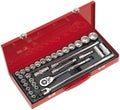Sealey AK693 6 Point Walldrive-Duometric Socket Set, 1/2' Square Drive, 32 Pieces