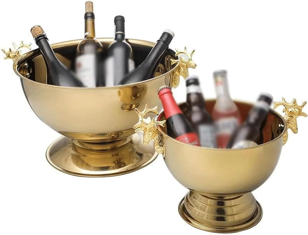 Ice Bucket Stainless Steel Champagne Basin Wine and Liquor Large Ice Bucket Large Ice Tray Bucket Ice Grain Bucket Bar Hotel Ktv Metal Ice Bucket Beverage Tub