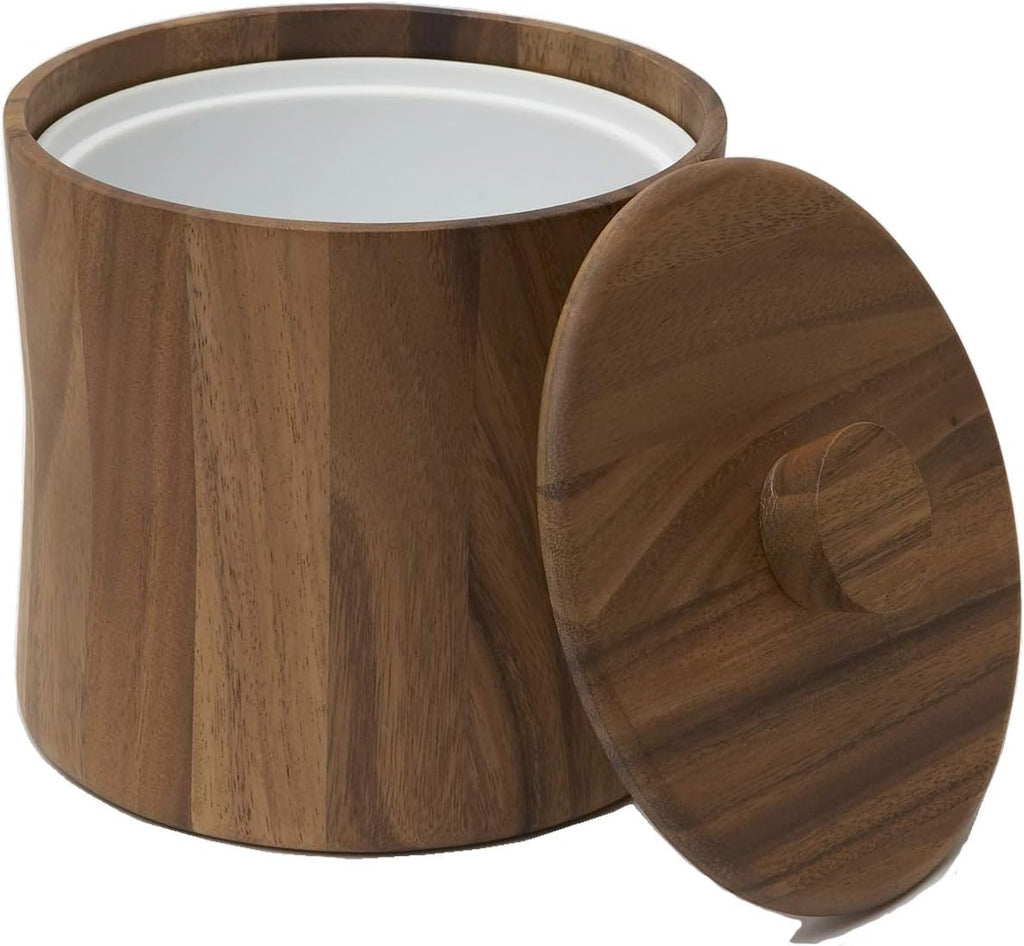 Woodard & Charles Acacia Wood Ice Bucket - 2 Quarts, 7' x 7 1/2' - ★★Pack of 6★★