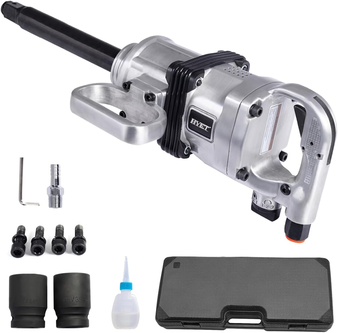 ERGOMASTER Air Impact Wrench Gun 1 Inch High Torque, Pneumatic Impact Wrench Set Heavy Duty with D Handle, Carrying Case, 4200 RPM, for Car, Equipment Repair