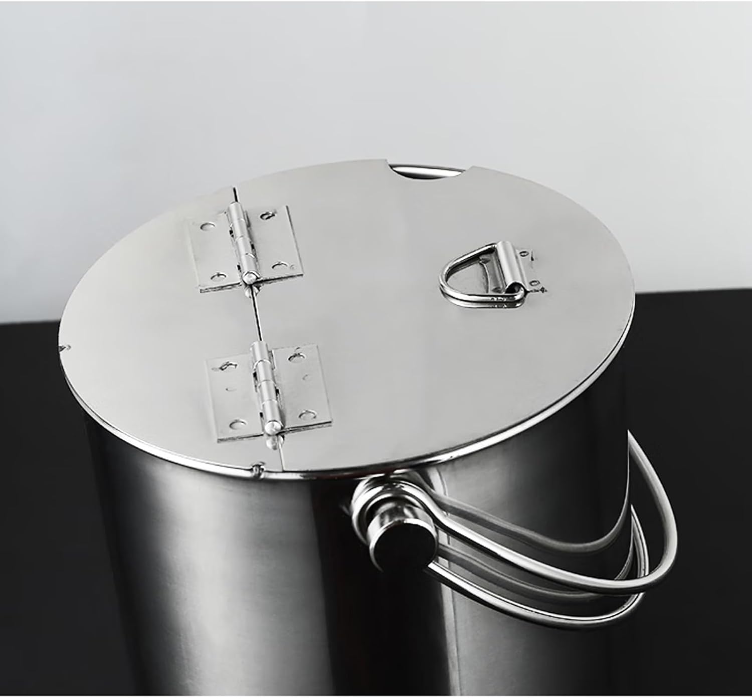 Ice Container Thickened Stainless Steel Type Ice Bucket with Flip Lid and Carry Handle Business and Family Party Metal Ice Bucket Beverage Tub Ice Bucket Champa