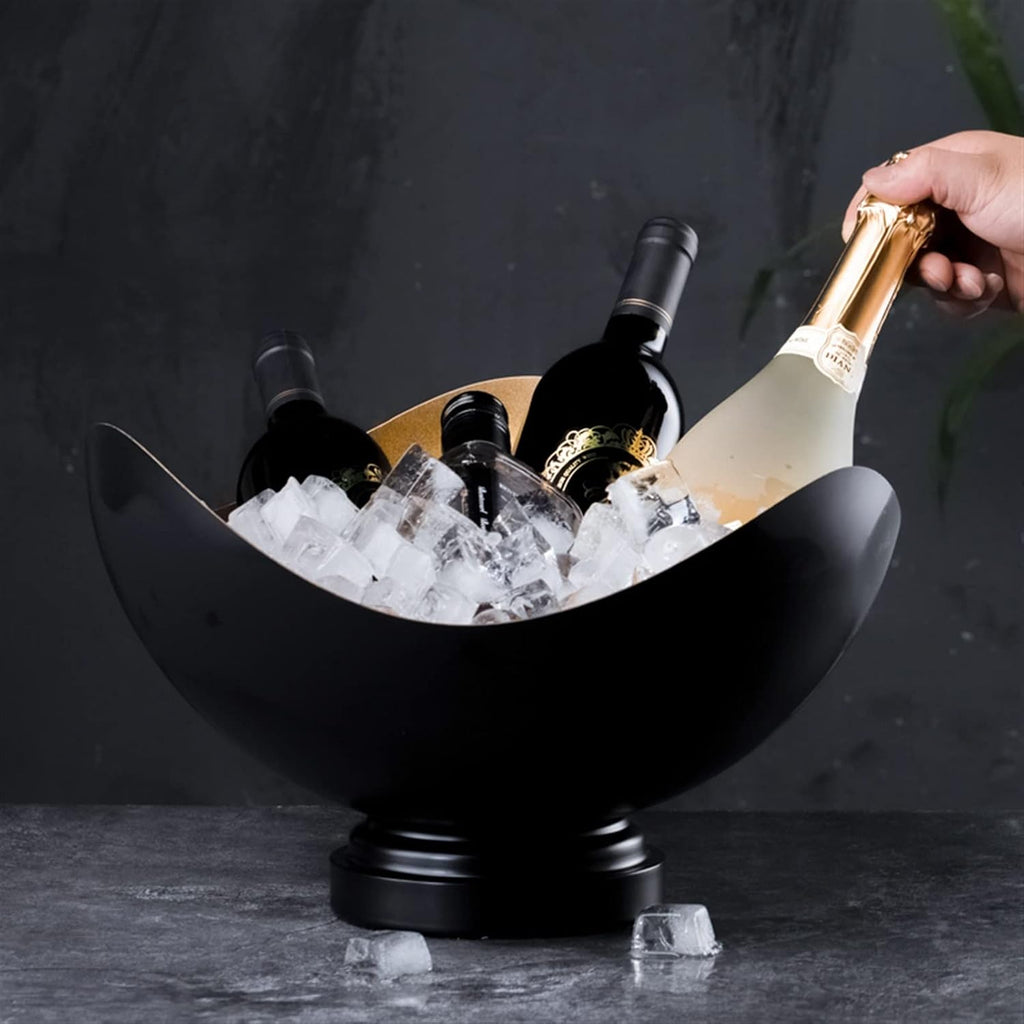Ice Bucket Ice Buckets - Ice Buckets for Parties, Stainless Steel Champagne Basin Creative Black Gold Champagne Bucket Beer Ice Wine Basin Champagne Bucket