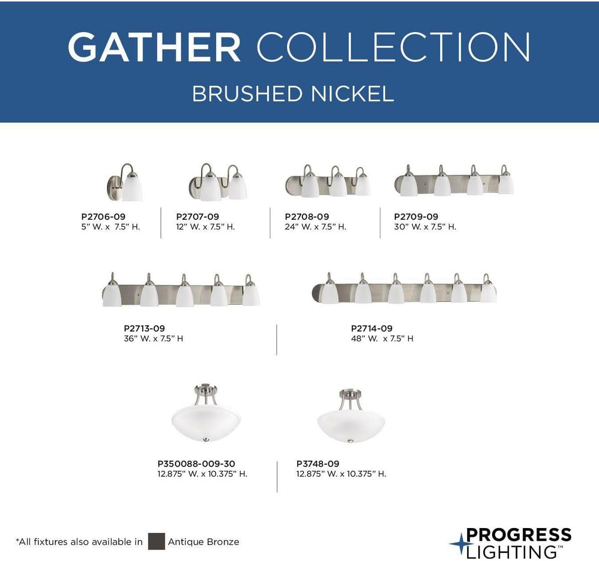 Gather Collection 6-Light Etched Glass Traditional Bath Vanity Light Brushed Nickel