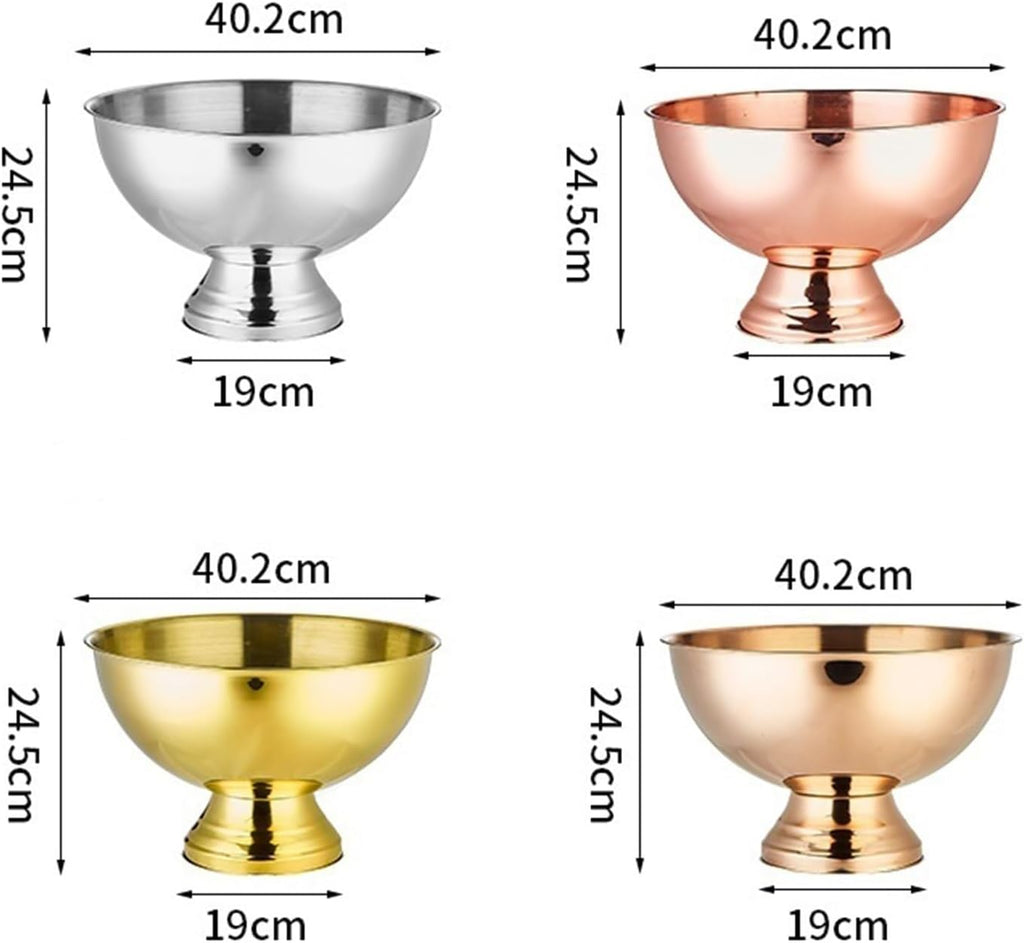 Ice Bucket Large Stainless Steel Ice Bucket Beverage Tub For Wine, Champagne Or Beer Bottles Drinks Cooler/Beer Bucket(Silver)
