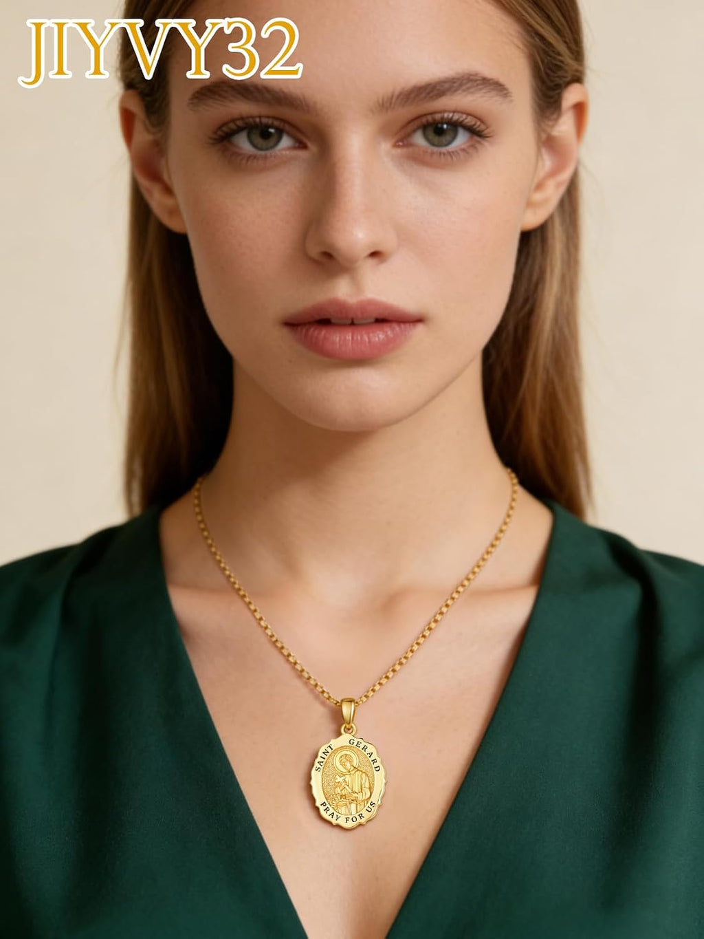 14K Gold Saint Medal Necklace for Women, Catholic Patron Saint Pendant Necklace, Christian Religious Jewelry Gift for Confirmation Baptism Communion Christmas Birthday