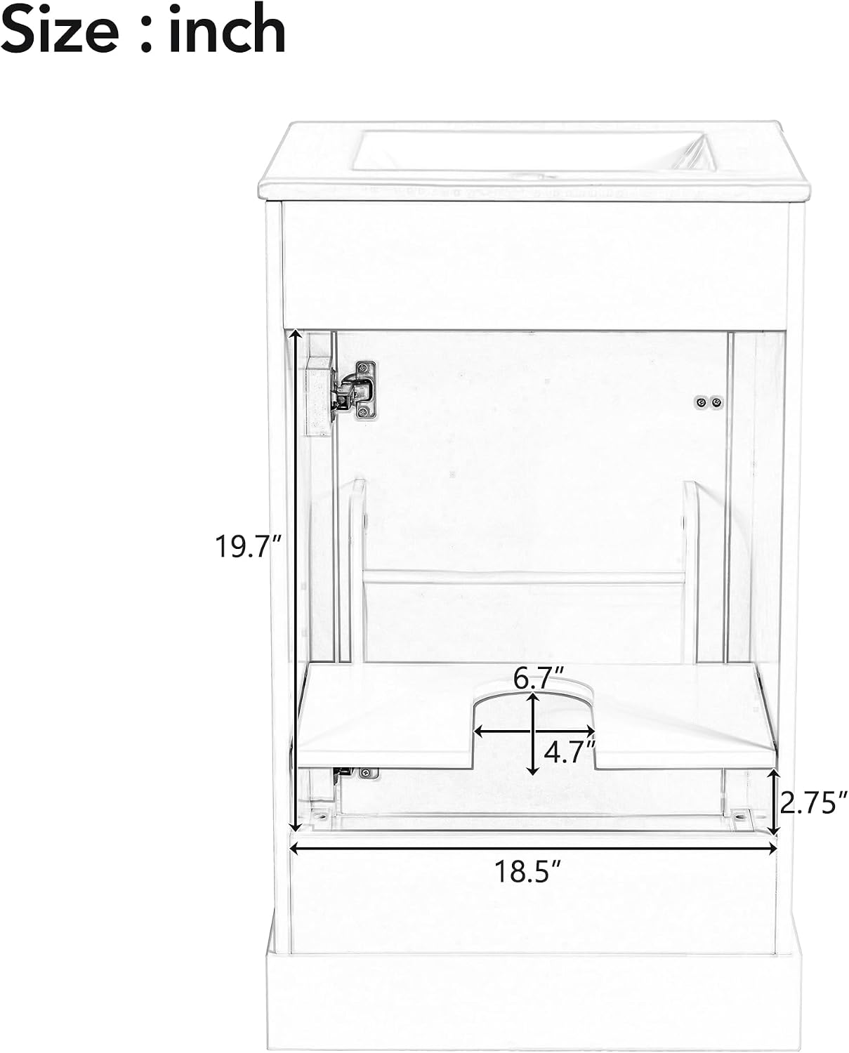 20' Bathroom Vanity with Sink, Harper & Bright Designs Free Standing Single Basin Vanity Set with Soft Close Door & Adjustable Shelf, Solid Wood Bathroom Cabinet with Ceramic Basin for Bathroom, Black