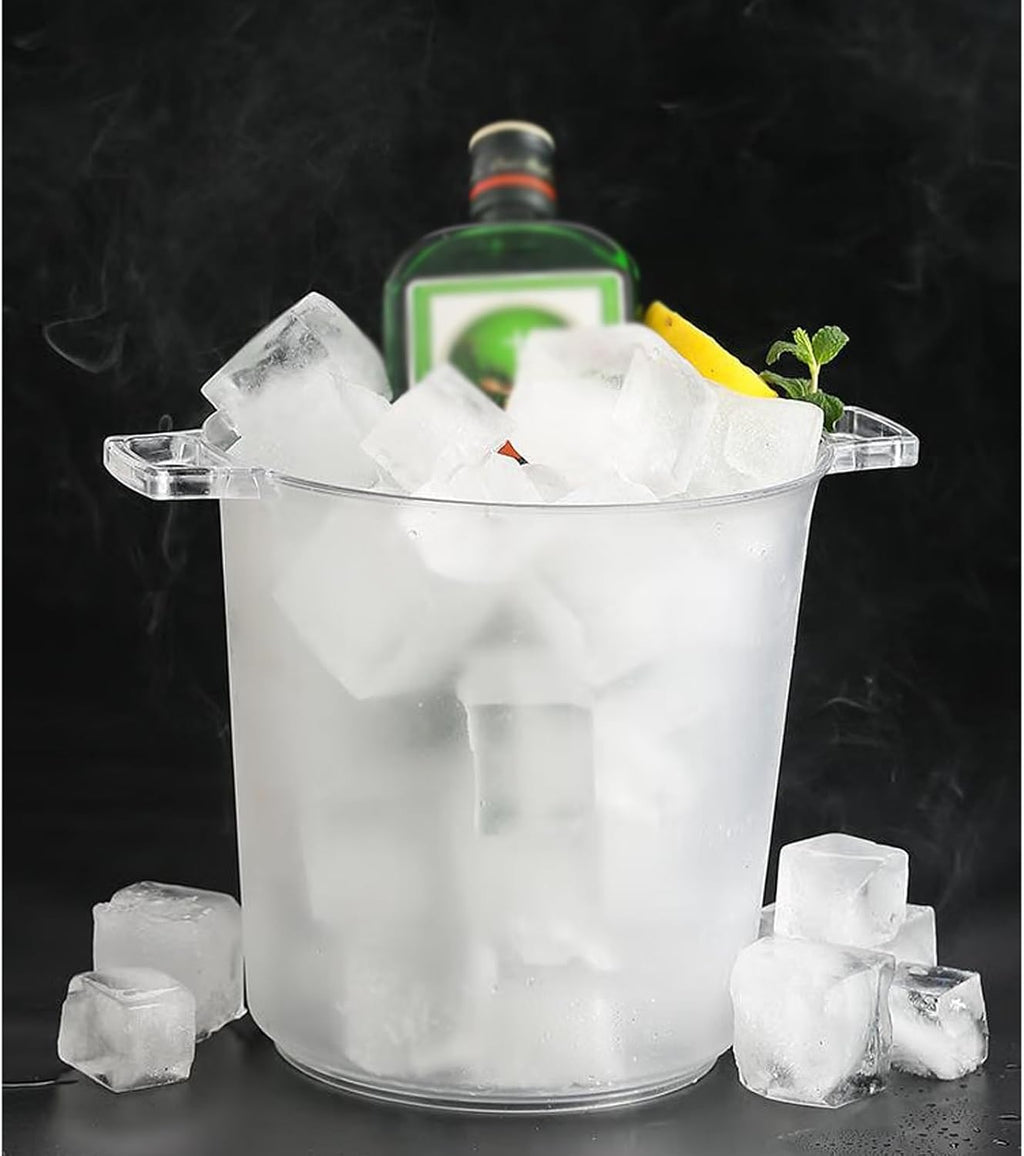 Ice Bucket Beverage Tubs for Parties Plastic Ice Bucket for Cocktail Bar Green Acrylic Wine Drink Cooler for Chiller Bin for Champagne or Beer, 8L