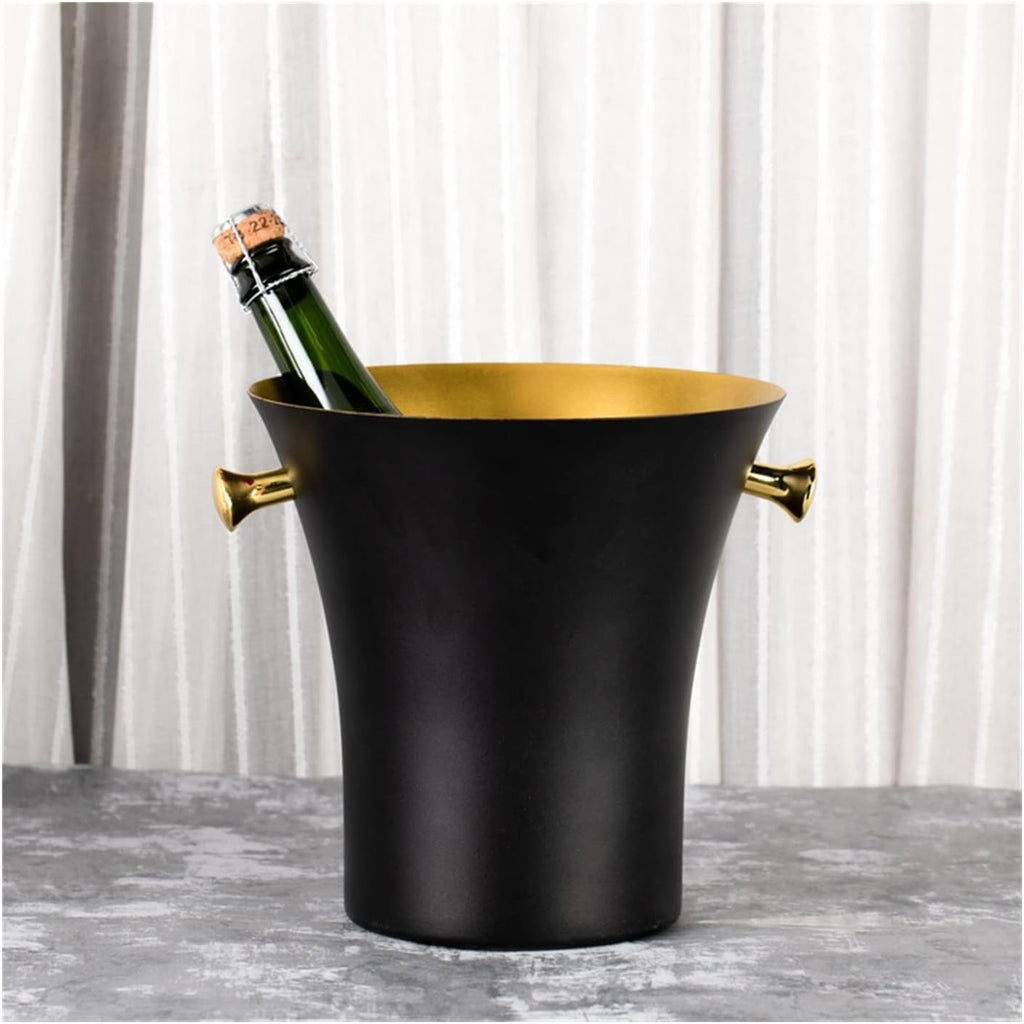 Ice Bucket Champagne Bucket Unique Shape Stainless Steel Champagne Bucket Household Ice Bucket Bar Ktv Ice Wine Cooler Iced Long-lasting for Home Bar Ice Bucket Beverage Tub (Color : 1)