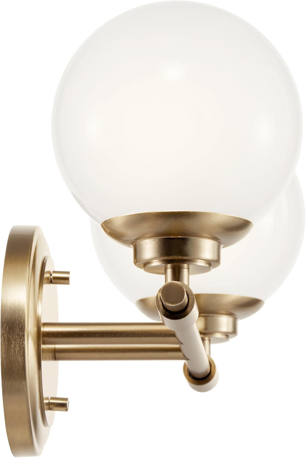 Kichler Benno 2-Light Bathroom Vanity Light Fixture, Modern Wall Mount Light with Opal Glass in Champagne Bronze for Bathroom or Powder Room (9.75' x 14.75'), 55171CPZ