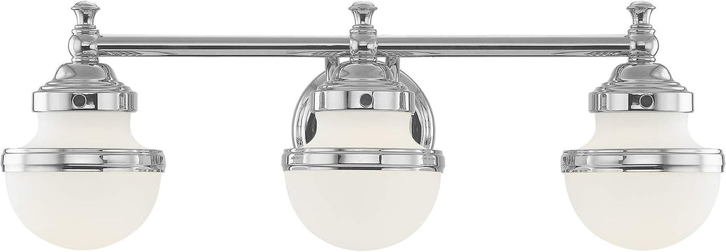 Livex Lighting 5713-05 Oldwick 3 Polished Chrome Bath Light, 24 x 7.25 x 8.25