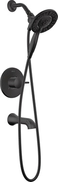 Delta Albion Bathtub Shower Faucet Set in Black 1.75 GPM, T144855-BL-I