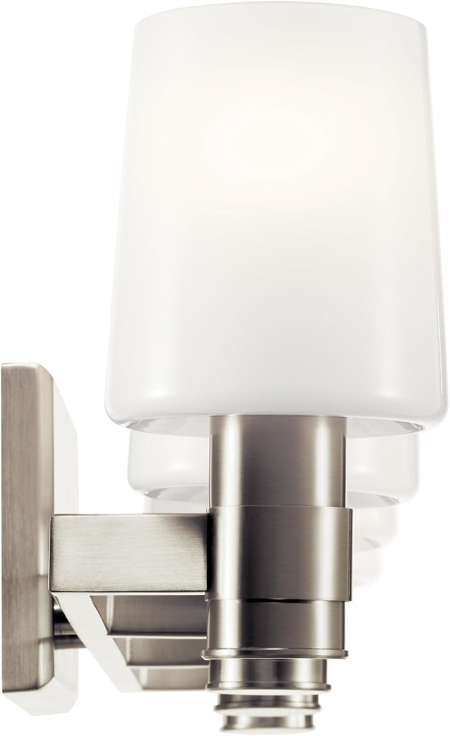 Kichler Adani 4-Light Bathroom Vanity Light Fixture, Modern Wall Mount Lighting with Opal Glass in Brushed Nickel for Over Mirror Installation (8.25' x 30'), 55177NI