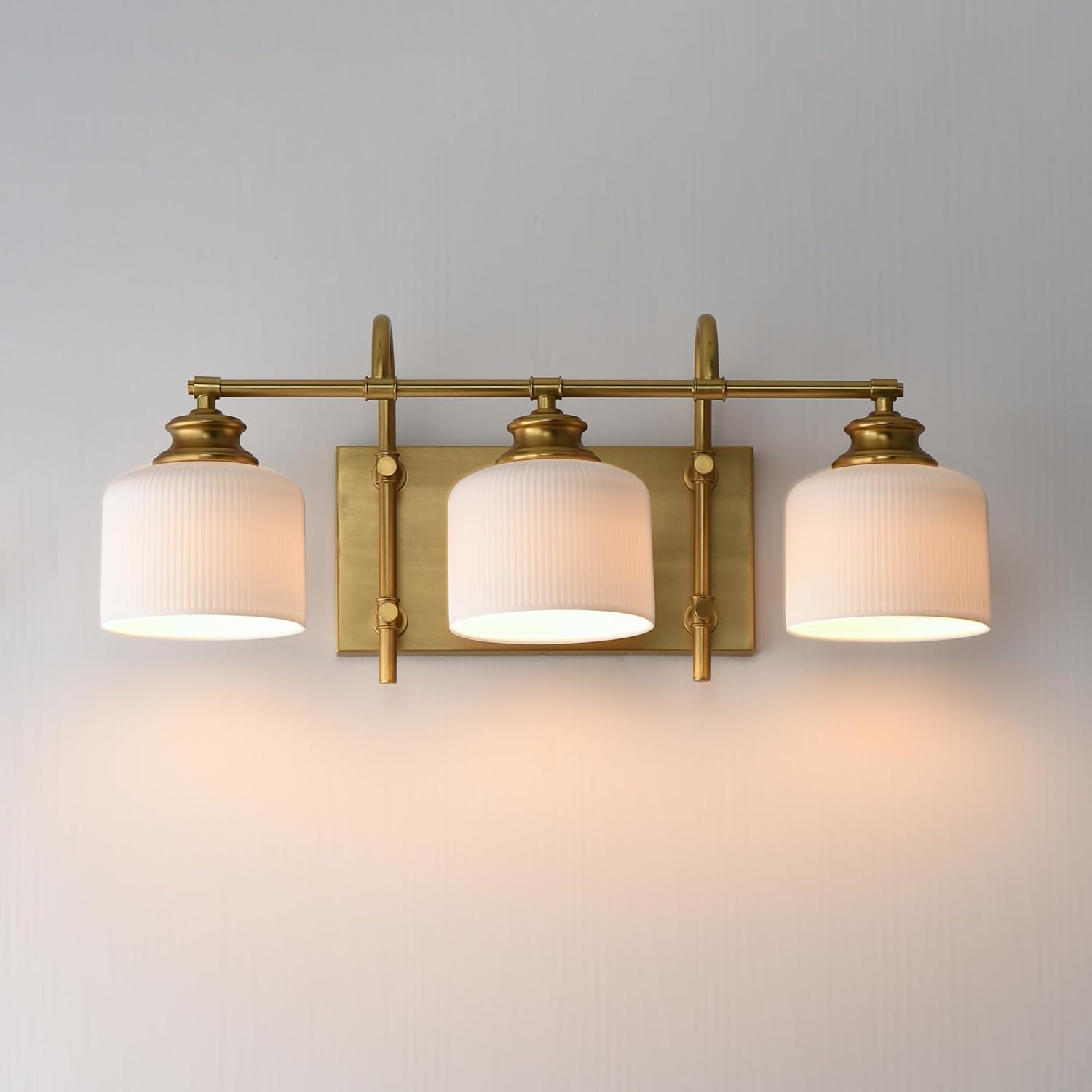 Maxim Lighting Bisque 3-Light Bath Vanity Light | Oil Rubbed Bronze Steel Finish | White Glass Shade | Modern Indoor Light Fixture | Ideal for Bathrooms & Powder Rooms | 21493WTOI