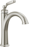Delta Woodhurst Brushed Nickel Bathroom Faucet 1 Hole, Single Hole Bathroom Sink Faucet for Vanity, Metal Push-Pop Drain Assembly, Stainless 532-SSMPU-DST