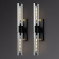 22.8' Bathroom Sconces Set of 2 – Modern Linear Hardwired Wall Sconce with Clear Glass Tube, Horizontal or Vertical Mount, for Bathroom Mirror, Bedroom & Living Room, Bulb Included