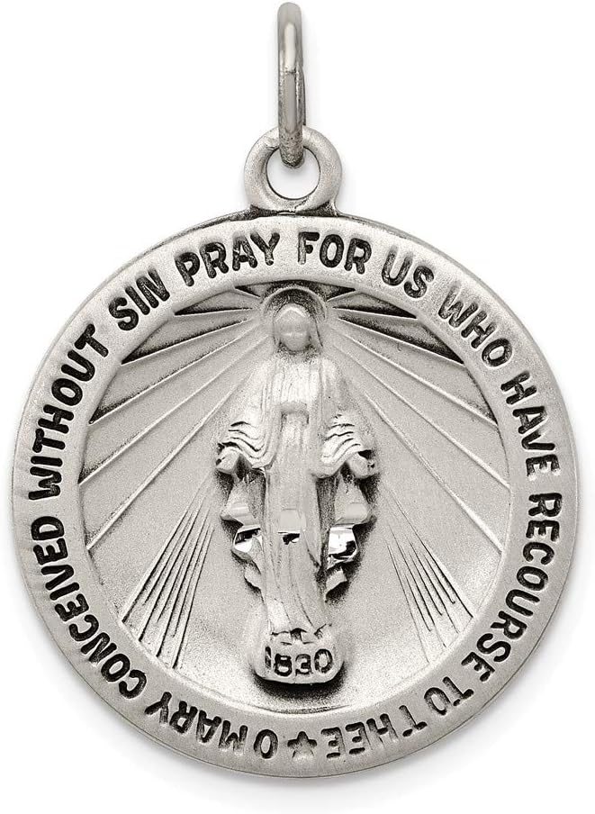 Sterling Silver Antiqued Miraculous Medal