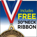 Crown Awards Graduation Medals, 2' Gold Graduate Achievement Medal Award, Comes with Neck Ribbon