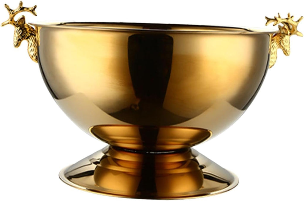 Ice Bucket Beverage Tub 14L Beer Wine Chiller Reusable Multipurpose Champagne Bucket Cooling Container for Holiday Restaurant, Gold(Gold)