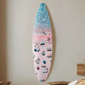 American Art Decor Surfboard - Crowd on the Beach Wall Art - Beach shore Room Decor, Bathroom Wall Decor, Coastal Home & Office Decor, Surf-Inspired Bedroom & Living Room Wall Decor